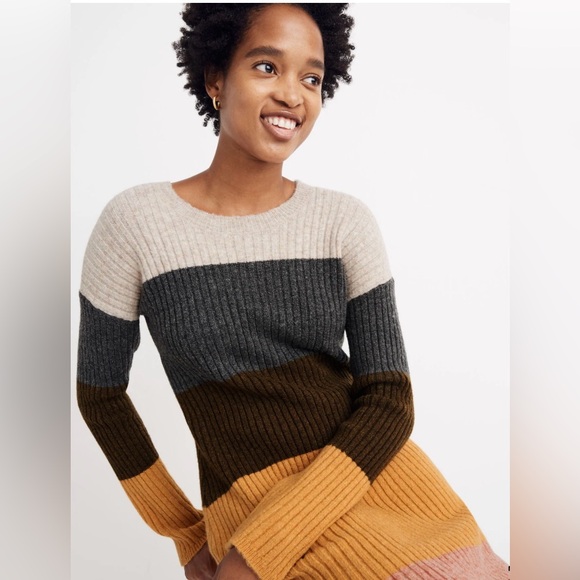 MADEWELL Colorblock Midi Sweater Dress - Picture 2 of 7